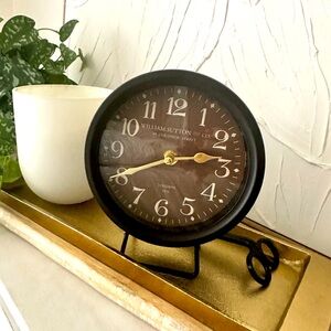 WILLIAM SUTTON AND CO~85 cheapside street-Black metal vintage table clock~